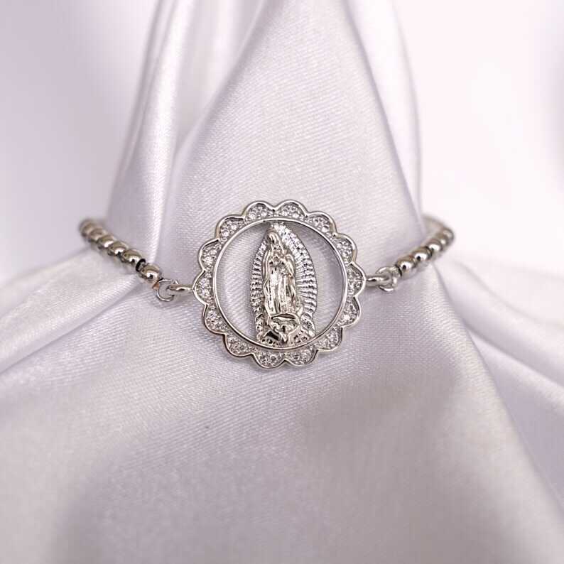 Pulsera Virgen de Guadalupe Plata